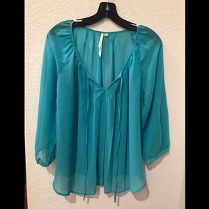 Teal shear blouse size small